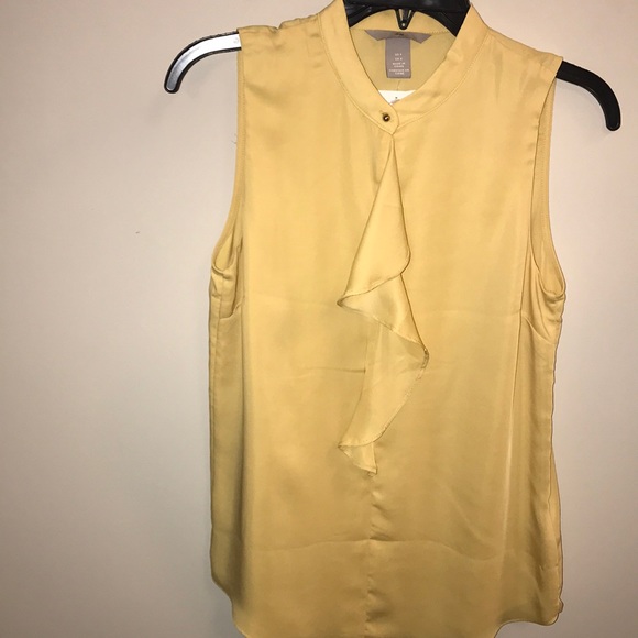 NWT Light Yellow Sleeveless Blouse- H&M -  US 4 - Picture 2 of 4